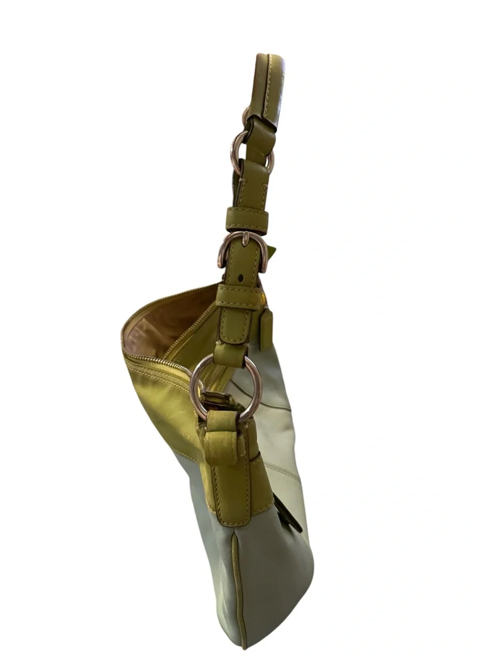 COACH Laura two-Tone green Leather Hobo Shoulder Bag